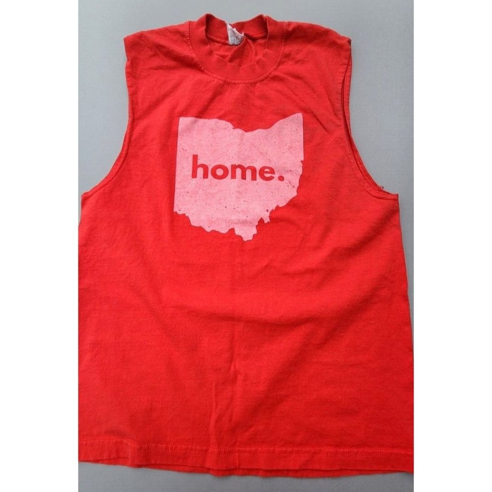 Home Ohio Map Men's Tank Top Muscle Workout Shirt Pride State of OH Outline